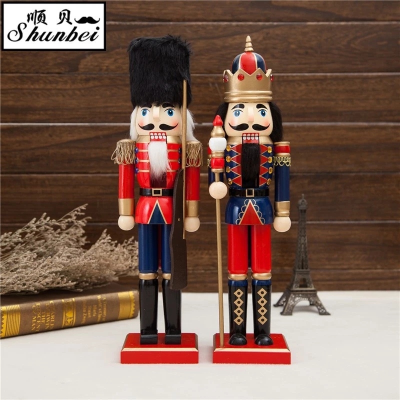 คลาสสิกสีแดง,สีฟ้า,สีเขียว,Nutcracker,ทหาร,หุ่น,เครื่องประดับหัตถกรรม,ของขวัญคริสต์มาส Nutcracker Soldier puppet craft