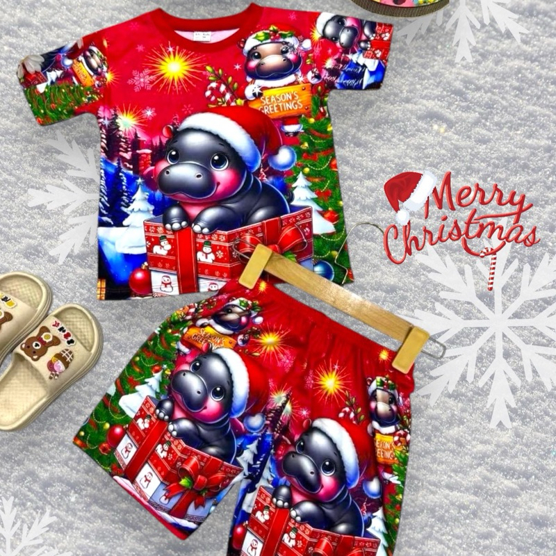 ชุดเด็กหมูเด้ง ชุดเด็กผู้ชาย (เสื้อพร้อมกางเกง) สกรีนลายการ์ตูนสุดฮิต Size S-M