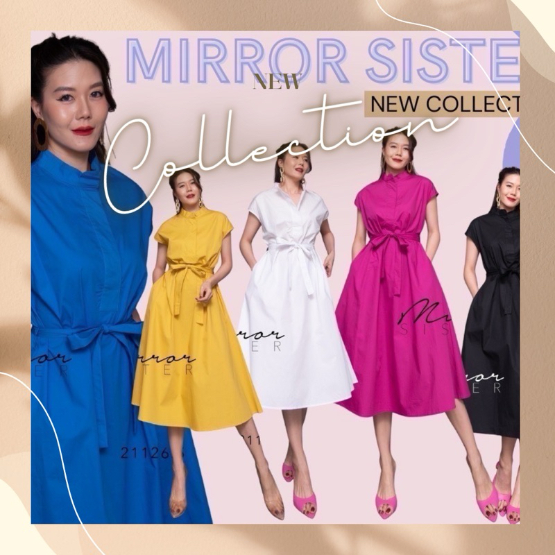 mirrorsister 21126.5 เดรสแขนสั้นคอปีน