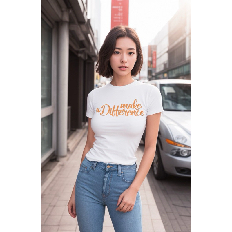 คอกลม งานสกรีน MAKE A DIFFERENCE