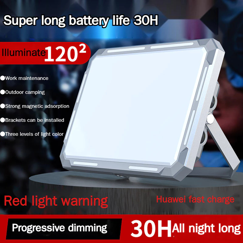 XPE LED 1000LM ไฟทํางานน้ําท่วม Type-C ชาร์จแบตเตอรี่ในตัว IP44 กันน้ํากลางแจ้งทํางาน Camping โคมไฟ
