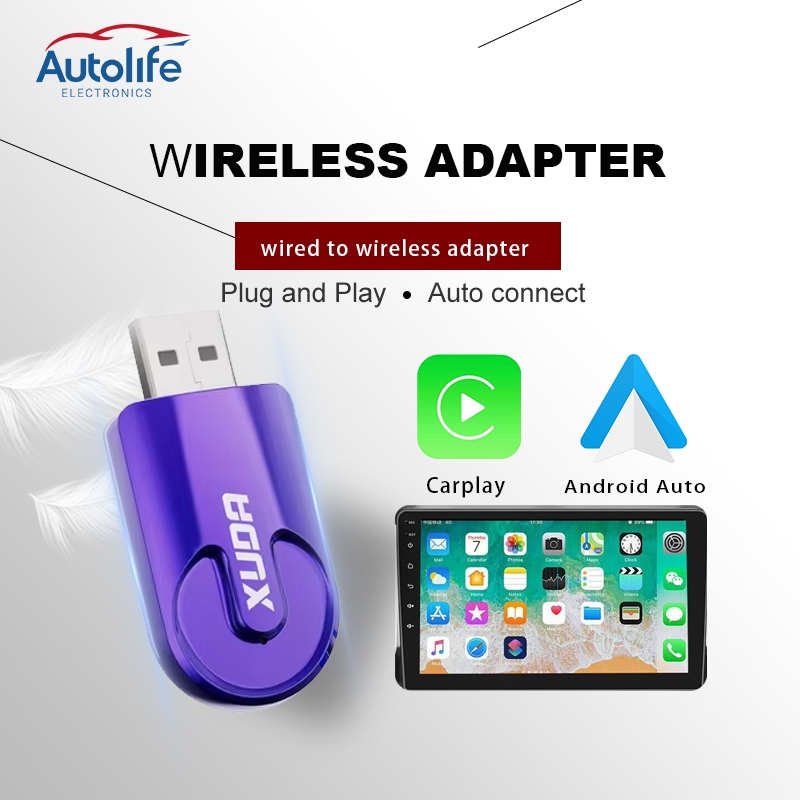 Xuda Carplay Android auto ไร้สาย Plug and Play wireless carplay adapter แบบใช้สาย เป็นไร้สาย USB ดอง