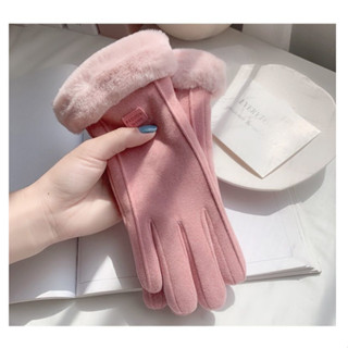 (🇹🇭พร้อมส่ง) ถุงมือกันหนาว ถุงมือขอบขน เล่นมือถือได้ กันหนาว…