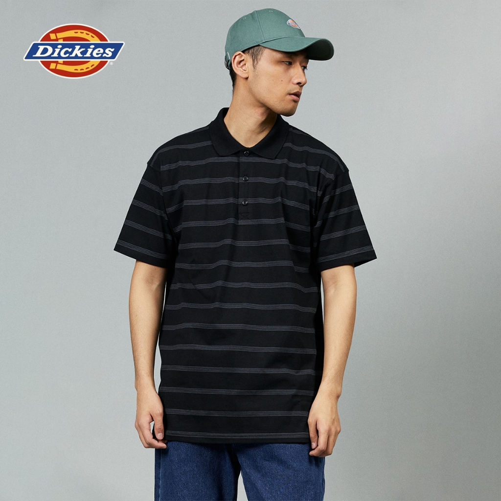 DICKIES MEN'S POLO SHIRT SS RELAXED FIT - BLACK เสื้อโปโล ผู้ชาย