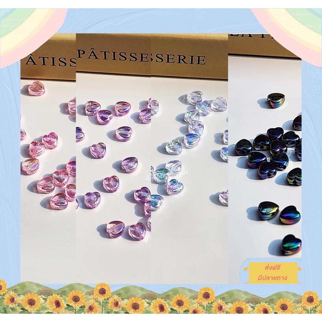 จี้ลูกปัดหัวใจ จี้หัวใจ จี้ลูกปัดทำเครื่องประดับ 30 ชิ้น DIY