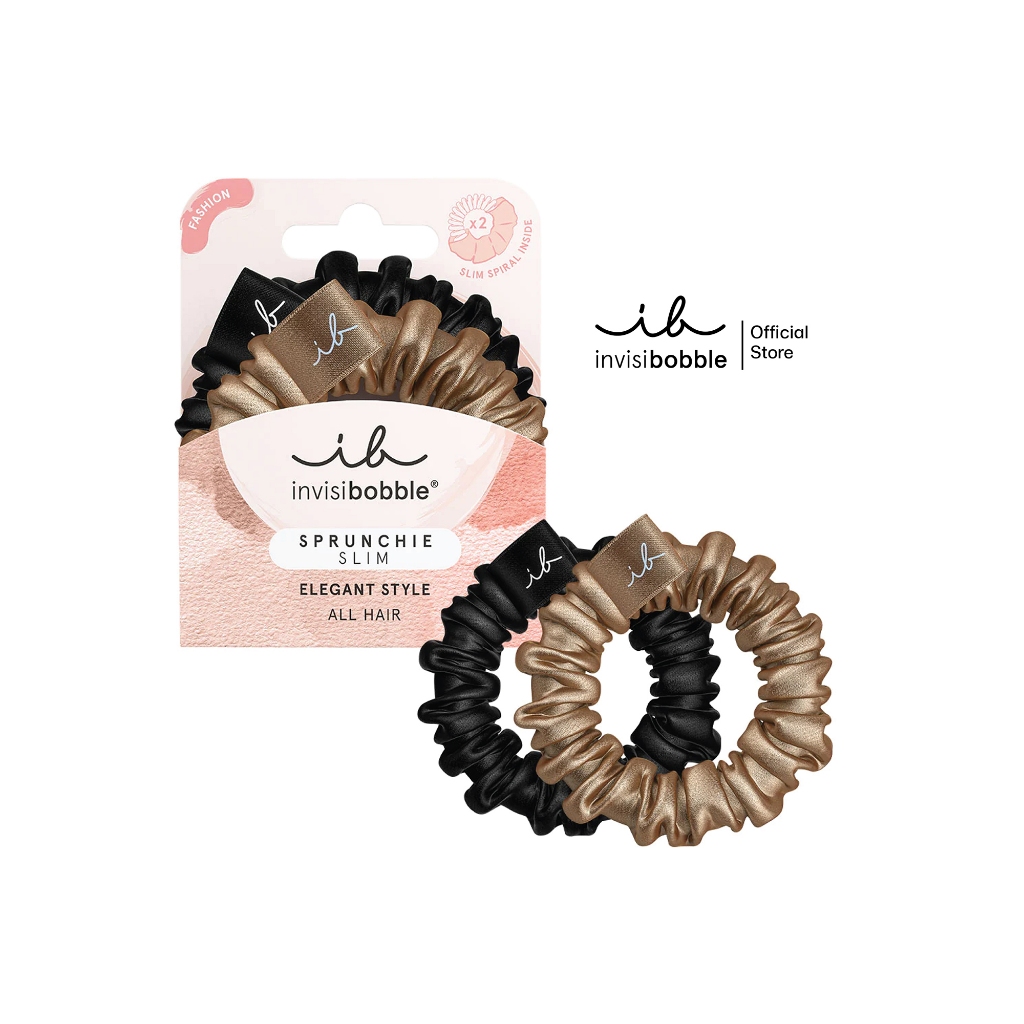 invisibobble ยางรัดผม ผมไม่เป็นรอย รุ่น Sprunchie Slim สี True Golden (1 กล่องบรรจุ 2 ชิ้น)
