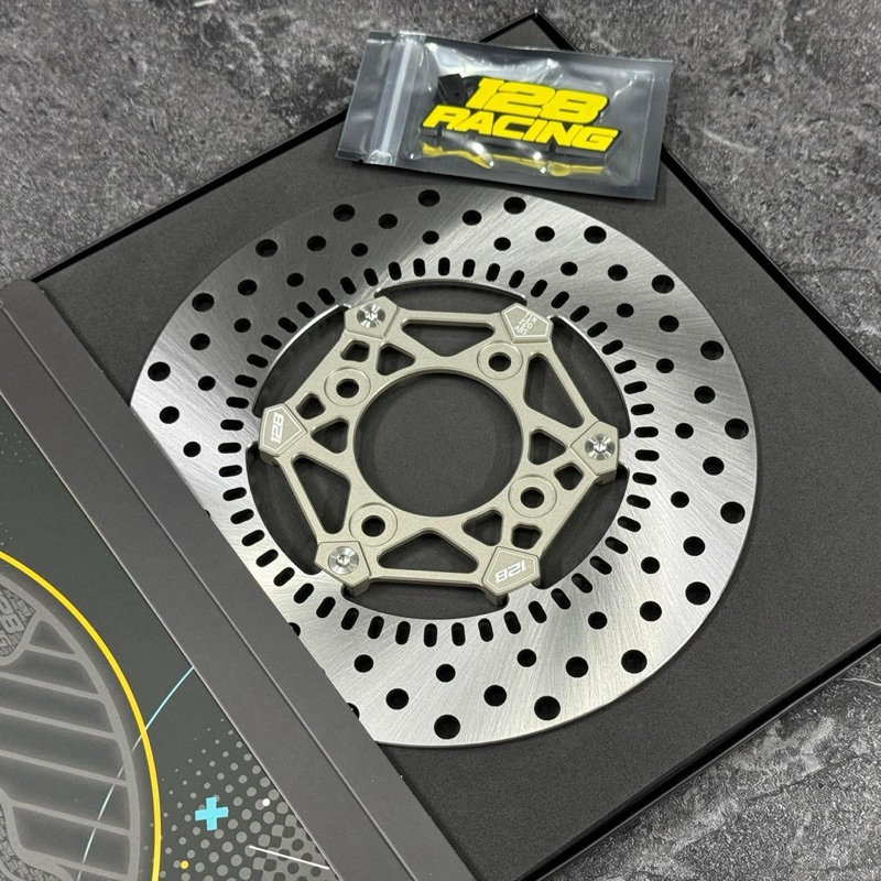 จาน128RACING #แท้ สำหรับ Giorno ABS 220mm. Made in Vietnam งานสวย แข็งแรง สินค้ามีประกัน