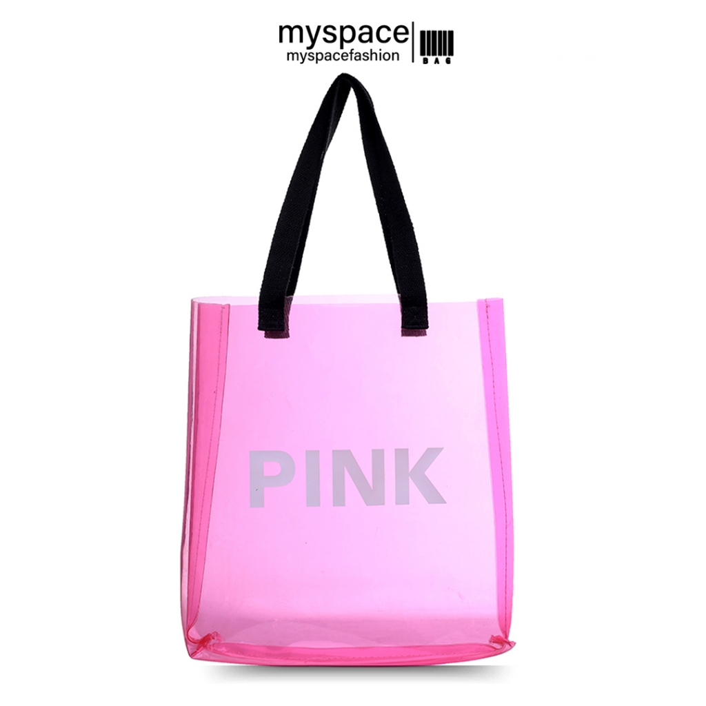 myspacefashion(MY957)กระเป๋าสะพายข้างรหนังPVCสกรีนตัวอักษร