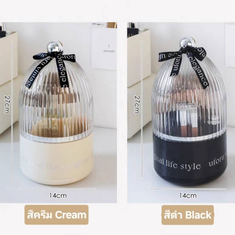 กล่องเก็บแปรงแต่งหน้า🎀Big Size🎀ใหญ่ จุแปรงได้มากขึ้น หมุนได้ 360 องศา - รูปที่ 6