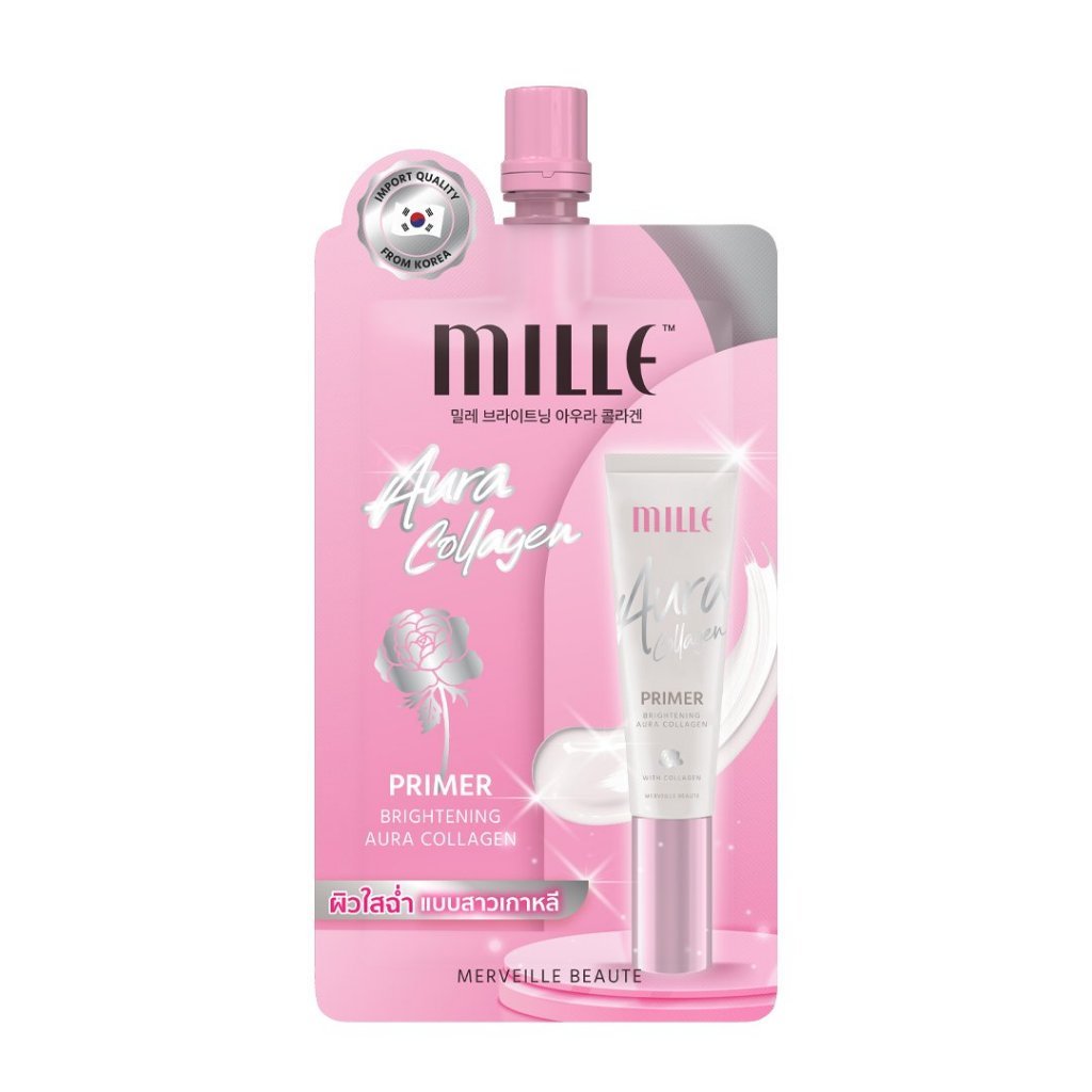 (แบบซอง)MILLE PRIMER Brightening Aura Collagen