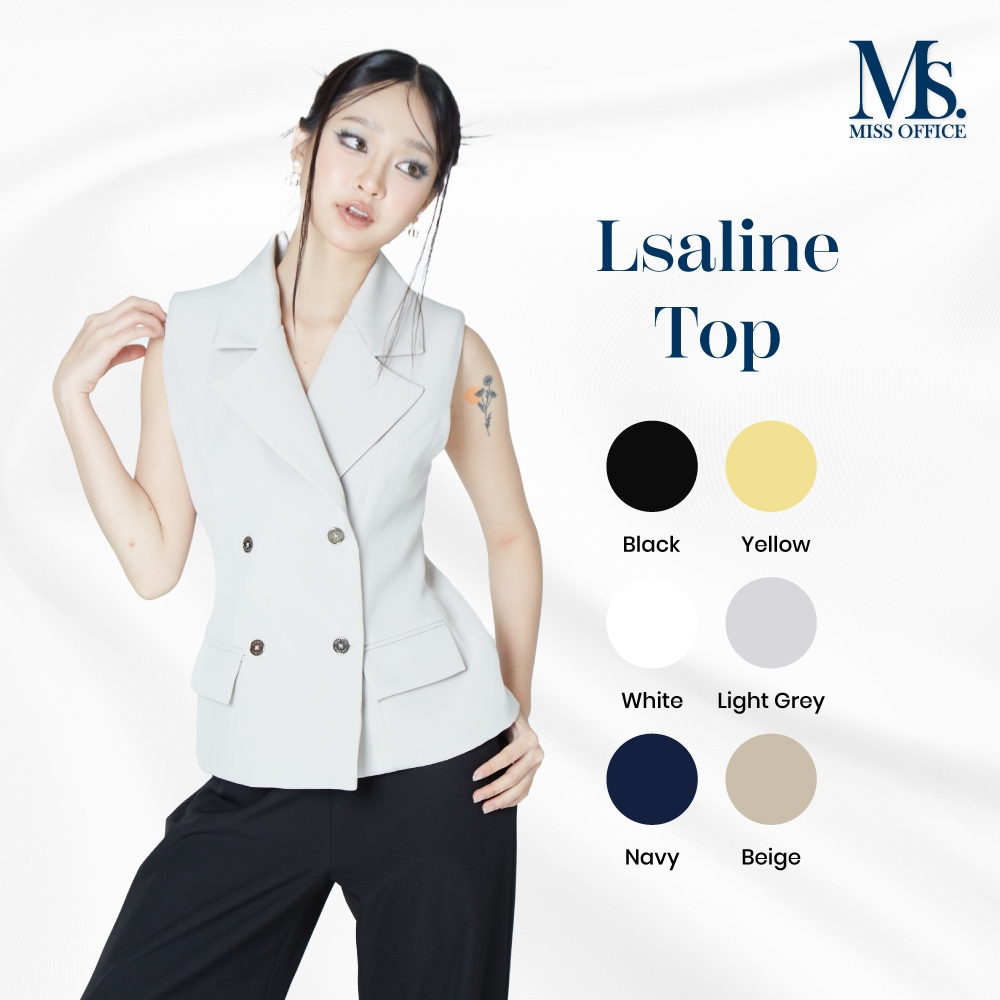 Miss Office เสื้อเวสแขนกุดเสริมฟองน้ำไหล่ (MT-306)