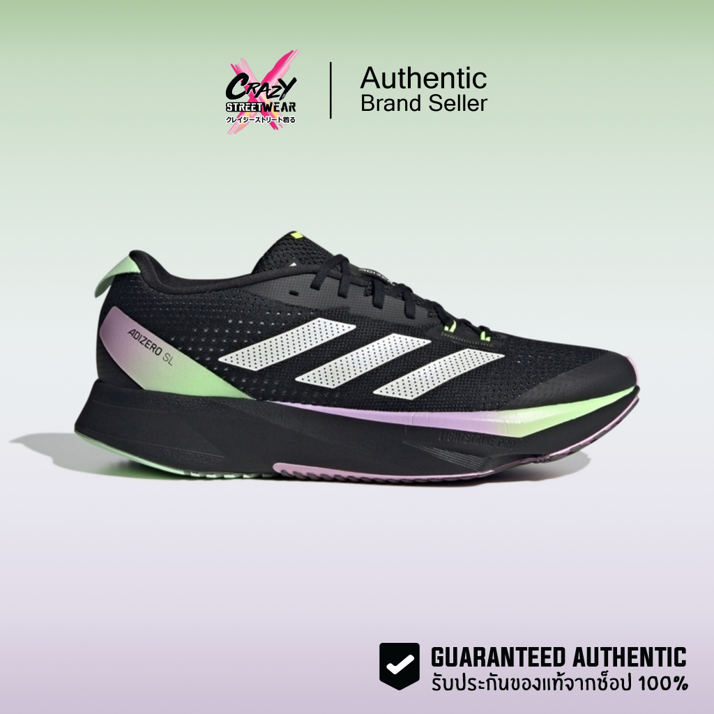 Adidas Adizero SL 'Black Green Spark' ของแท้ 100% ( IG3334 ) สินค้าลิขสิทธิ์แท้ Adidas รองเท้าผู้ชาย รองเท้าวิ่ง อดิดาส