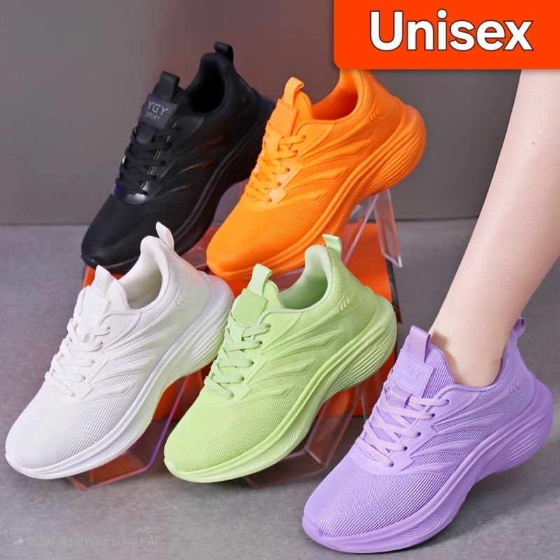 NEW!! YGY รองเท้าผ้าใบ ใส่ออกกำลังกาย ใส่เที่ยว ทรงสวย น้ำหนักเบา ใส่ได้ทั้งผู้ชาย/หญิง ไซส์ 36-42