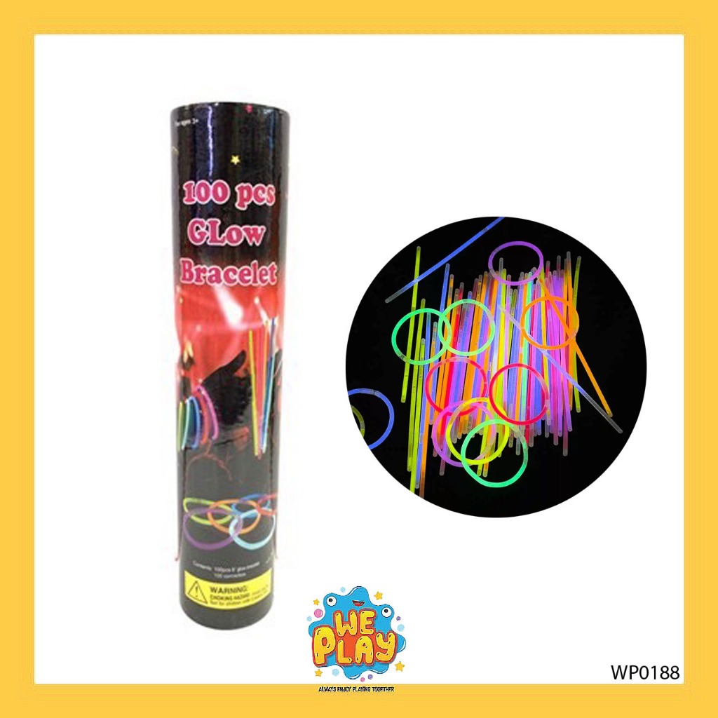 WE PLAY พร้อมส่ง แท่งเรืองแสง แท่งไฟเรืองแสง แท่งหักเรืองแสง หลากหลายสี 100 pcs สำหรับปาร์ตี้ งานฉลอง