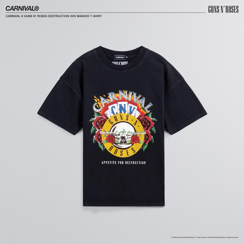 CARNIVAL X GUNS N ROSES DESTRUCTION OVS WASHED T-SHIRT