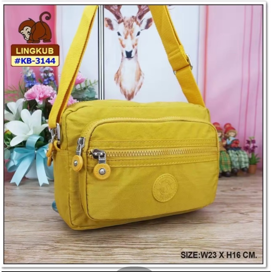LING KUB ลดสุดๆ กระเป๋าลิงคับ(ของแท้) Ling kub 9 นิ้ว  5ช่องซิป รุ่น KB-3144