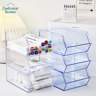 Fudonar กล่องใส่ปากกา กล่องเก็บเครื่องเขียน วางซ้อนได้ กล่องเก็บอุปกรณ์ขนาดเล็ก [สินค้าพร้อมส่ง]