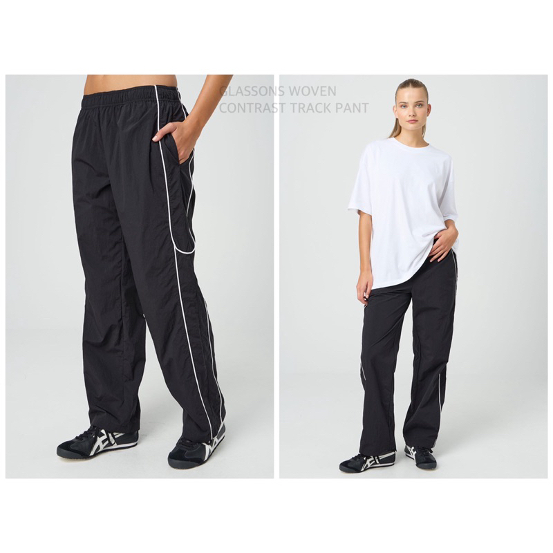 GLASSONS กางเกงจ็อกเกอร์ ลำลอง ทรงขากว้างทรงตรง WOVEN CONTRAST TRACK PANT (C1006)