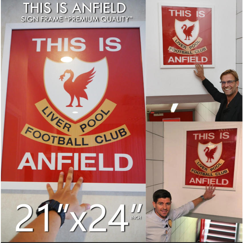 ป้าย This is Anfield ลิเวอร์พูล แบบจำลองในอุโมงค์สนามขนาด 21x24 นิ้ว และ 16x18 นิ้ว