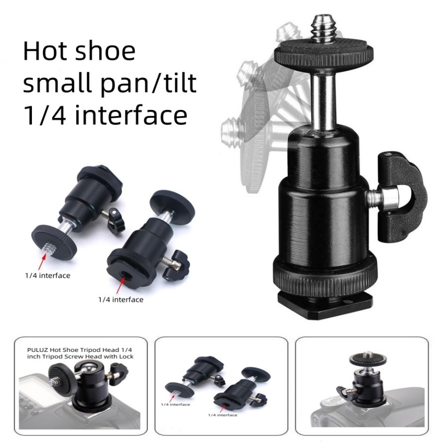 ตัวจับกล้องหัวบอล หัวบอลขนาดเล็ก ขาตั้งกล้องหัวบอล กล้องโมโนพอดหัวบอล (1/4 เกียว360 ตัวใหม่)