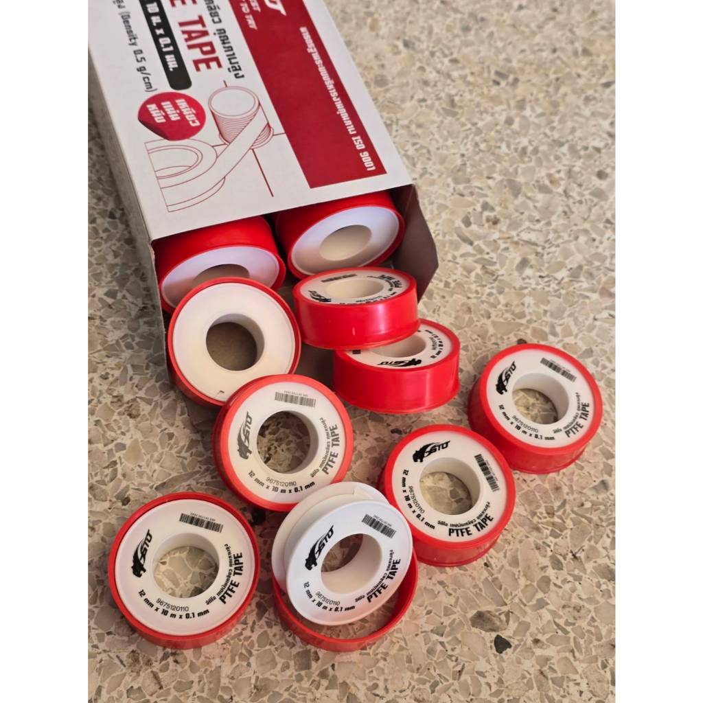GTO (ขายยกกล่อง) เทปพันเกลียว PTFE TAPE เหนียว หนา หนึบ ยาว 10/20เมตร