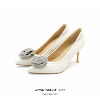 Sweet Palettes รองเท้าหนังแกะ Grace Rose 3.2 inch Snow