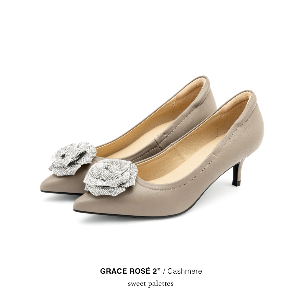 Sweet Palettes รองเท้าหนังแกะ Grace Rose 2 inch Cashmere