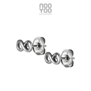 NooYoo ต่างหูสำหรับผิวแพ้ง่าย Mini Infinity Surgical Steel (สีขาว/สีทอง)
