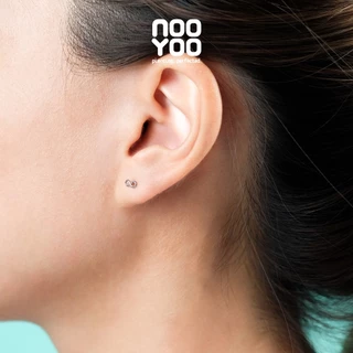 NooYoo ต่างหูสำหรับผิวแพ้ง่าย Mini Infinity Surgical Steel (สีขาว/สีทอง)