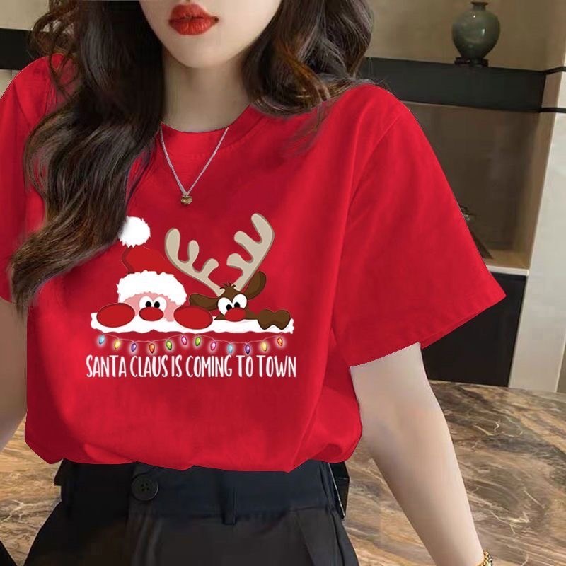 เสื้อยืดคริสต์มาส เสื้้อซานต้า เสื้อปีใหม่ เสื้อครอบครัว ผู้ใหญ่เด็กM-5XL(A001/8)