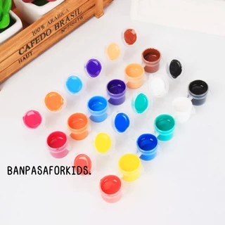ชุดสีอะครีลิคสุดคุ้ม 6 สี 12สี พร้อมแปรงระบายสี ชุดอุปกรณ์ศิลปะ สำหรับเด็ก สีสันสดใส แห้งเร็ว