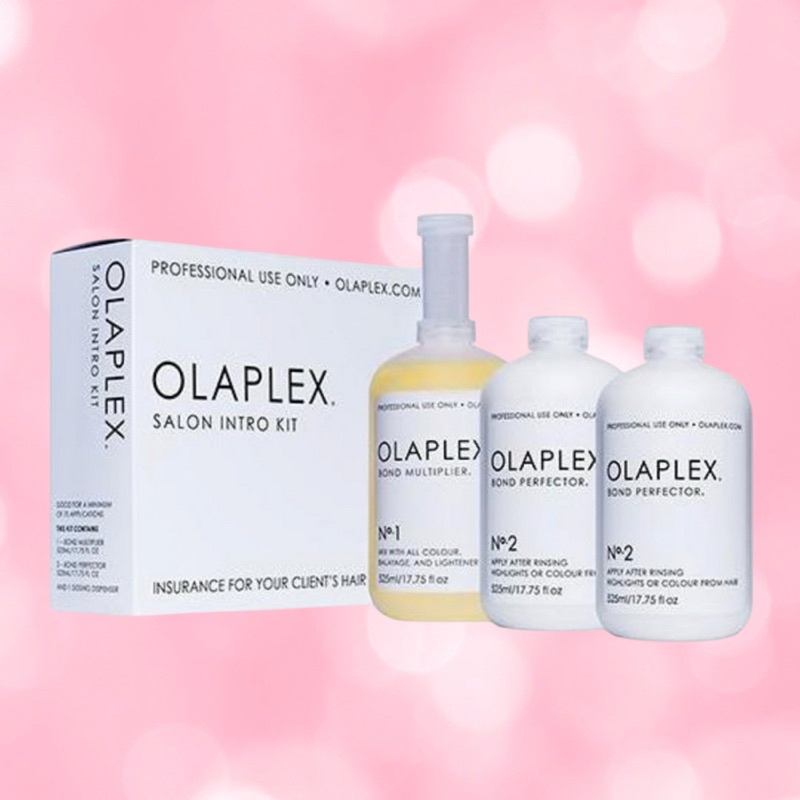 OLAPLEX SALON KIT NO.1 525 ML. 1 ขวด + NO.2 525 ML. 2 ขวด เชื่อมบอนด์ผมให้แข็งแรง กลับมาสุขภาพแข็งแร