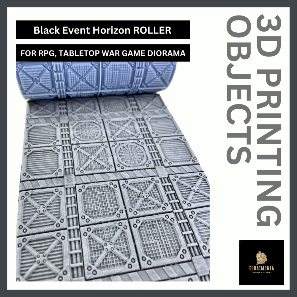Miniature Black Event Horizon textured roller จัดส่งได้ใน1-3วัน สำหรับทำ terrain war games, trpg, wa