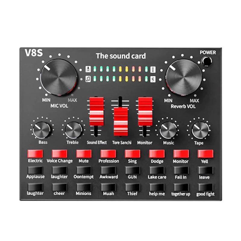 🔥ขายดีที่สุด!! พร้อมจัดส่ง!!⚡️ซาว์นการ์ดแปลงสัญญาณเสียง V8 Live Stream audio interface External Audi