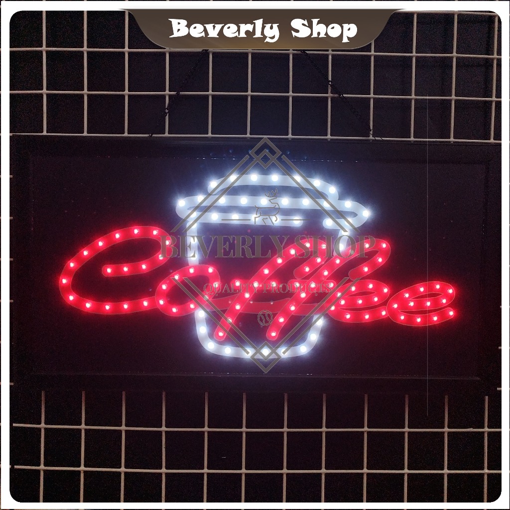 Coffee ขนาด 48 * 25 * 2 cm ป้ายไฟ LED ป้ายไฟตัวอักษร ป้ายไฟสำเร็จรูป ตกแต่งหน้าร้าน