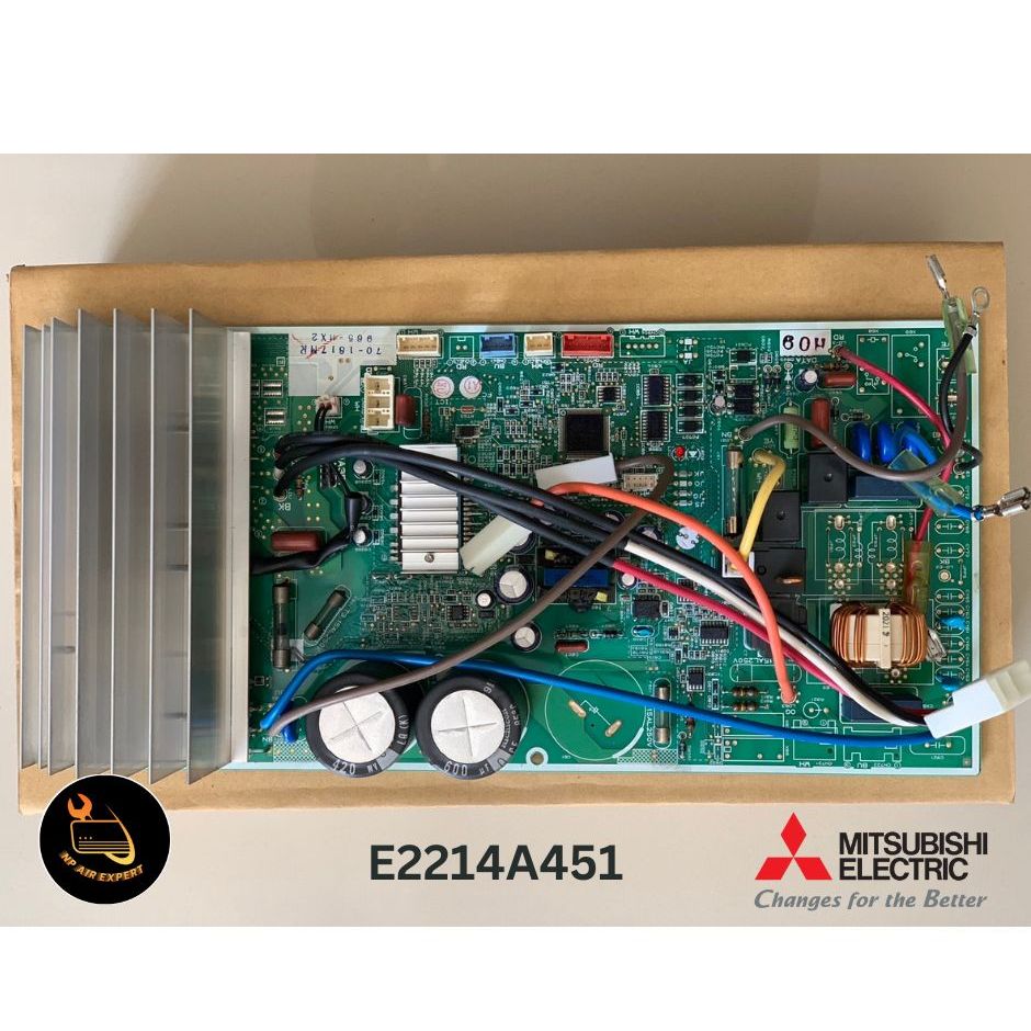 แผงวงจรแอร์ Mitsubishi Electric E2214A451 แผงวงจรแอร์ มิตซูบิชิ แผงบอร์ดคอยล์ร้อน รุ่น MUY-GN09VF-T1