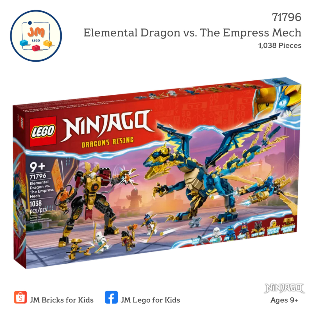 LEGO Ninjago 71796 Elemental Dragon vs. The Empress Mech (1,038 Pieces) สำหรับเด็กอายุ 9 ปีขึ้นไป