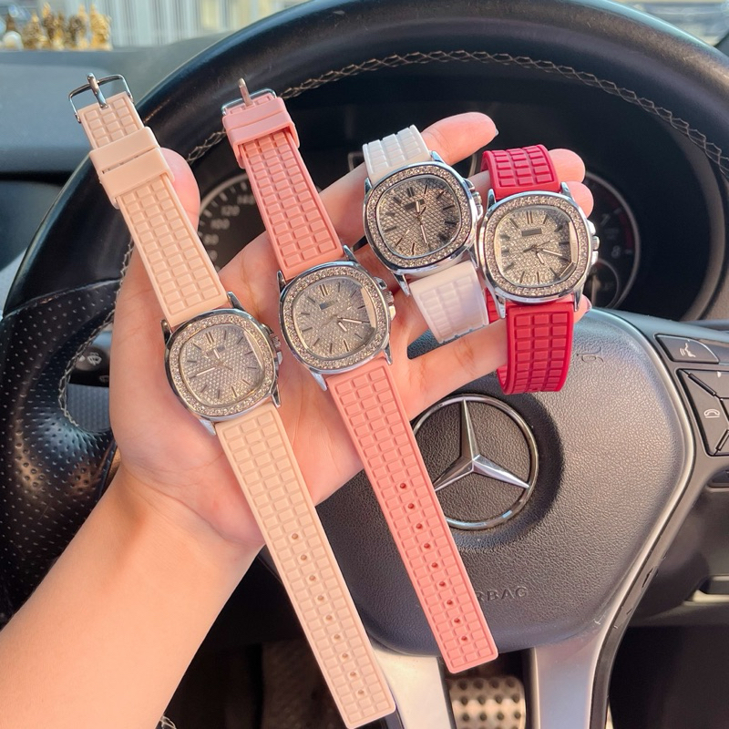Geneva watch (เจนีวา) นาฬิกาข้อมือ ปาเต๊ะ Patek สายซิลิโคนนิ่มมาก รุ่นที่ขายดีที่สุดไฮโซหรูหรา มีรับประกันส