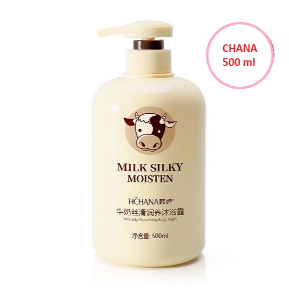 MILK SILKY MOISTEN HCHANA Milk Nourishing Silky Body Wash 500ML ครีมอาบน้ำ น้ำนมบำรุงผิวกาย
