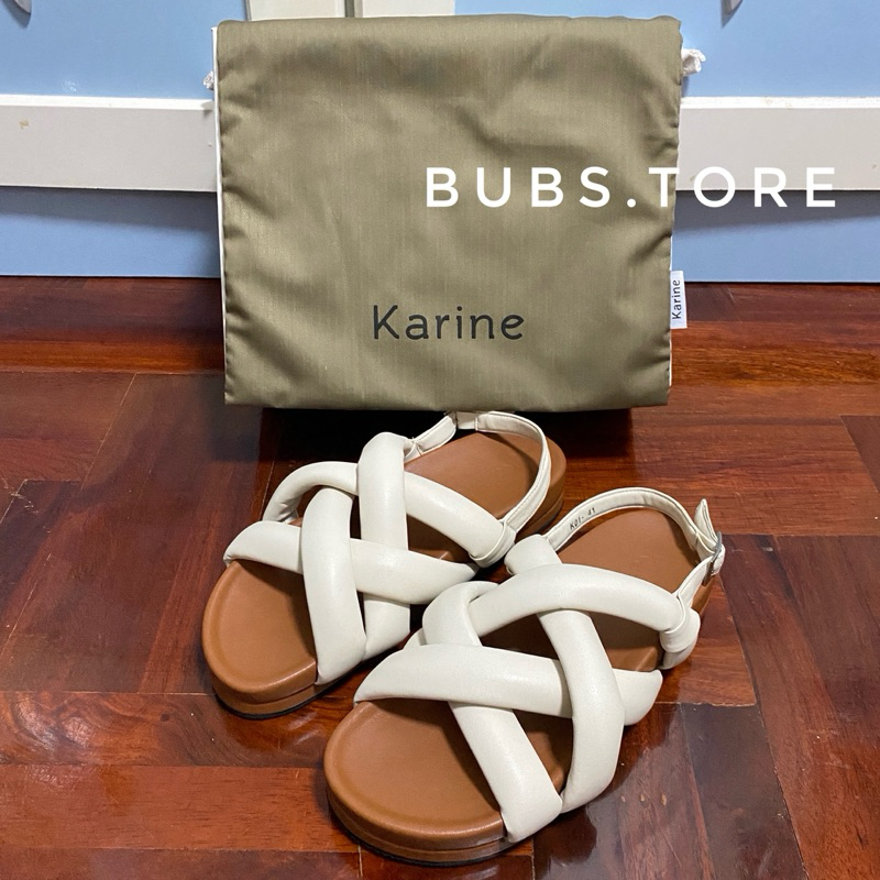 ส่งต่อมือสอง💖 Karine.store รองเท้าแตะรัดส้น DADA PILLOW Slingback Shoes สี Pudding ไซส์ 41 รองเท้าสุ