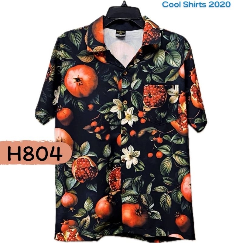 เสื้อฮาวาย ผ้าไหมอิตาลี ทับทิม H804