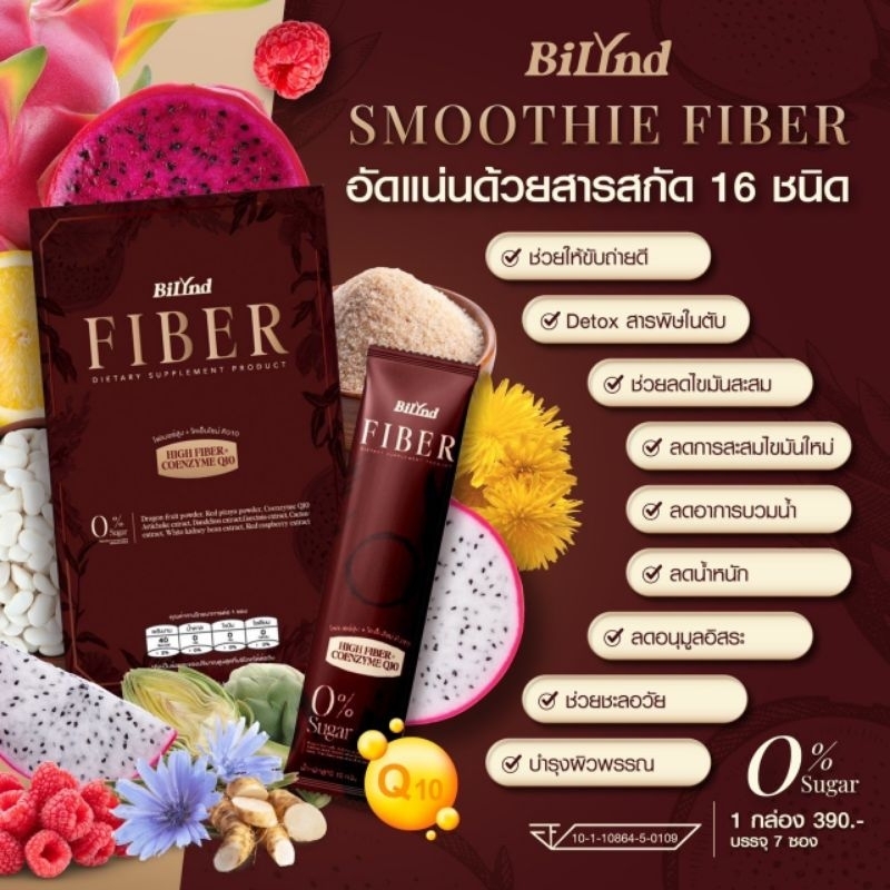[ร้านโค้ดคุ้ม ส่งฟรี] Fiber BiLynd ไฟเบอร์แก้วมังกร ลดบวม ลดไขมัน ดีท๊อกซ์ตับ ขับสารพิษ แก้ท้องผูก ไม่ถ่ายถี่ - รูปที่ 2