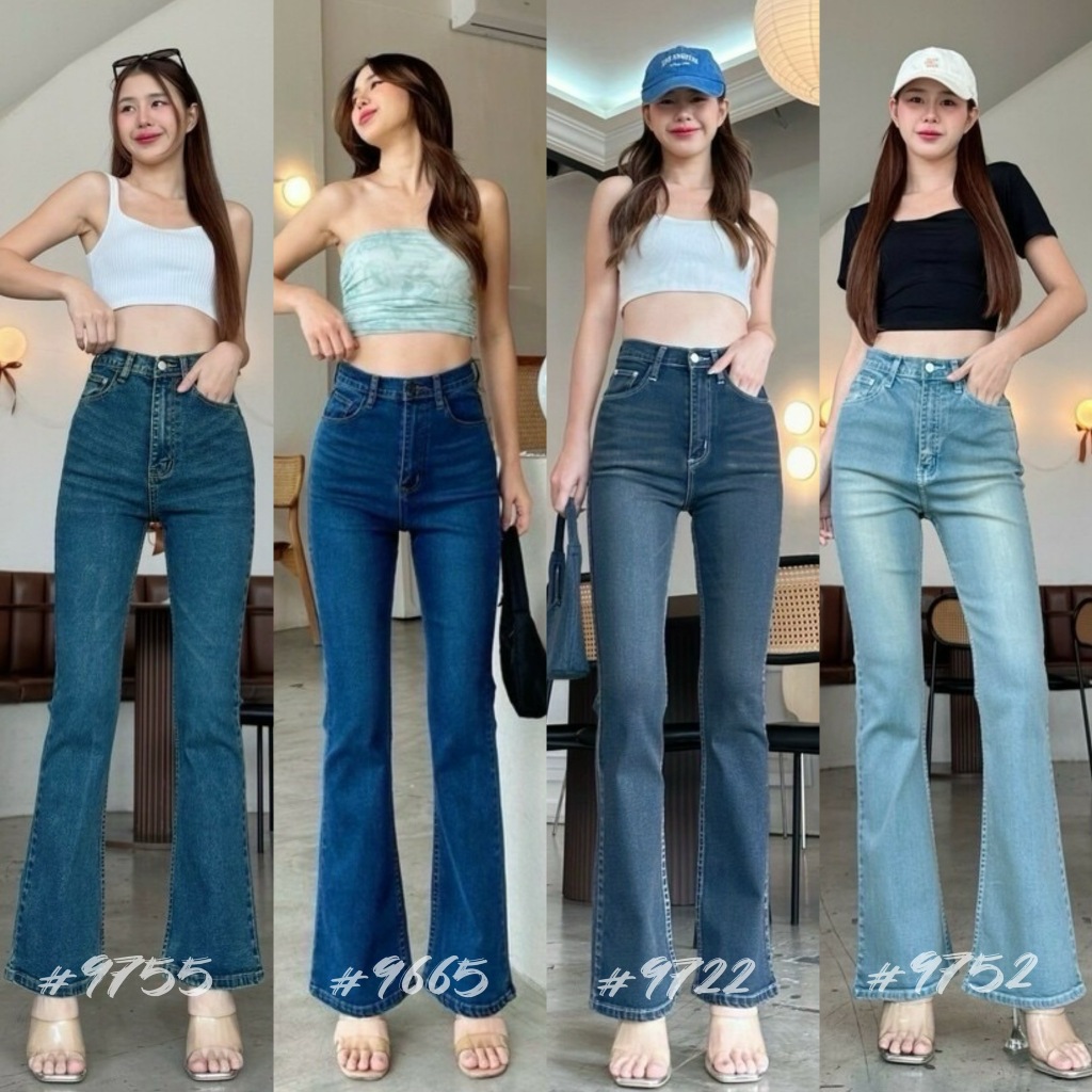 YAM ' Jeans (S-3XL) กางเกงยีนส์ขาม้า ที่จริงใจ ไม่แต่งขาด ผ้านิ่มยืด เอวสูง ทรงงานสวย เก็บพุงเริ่ด ใส่แล้วหุ่นเป๊ะ