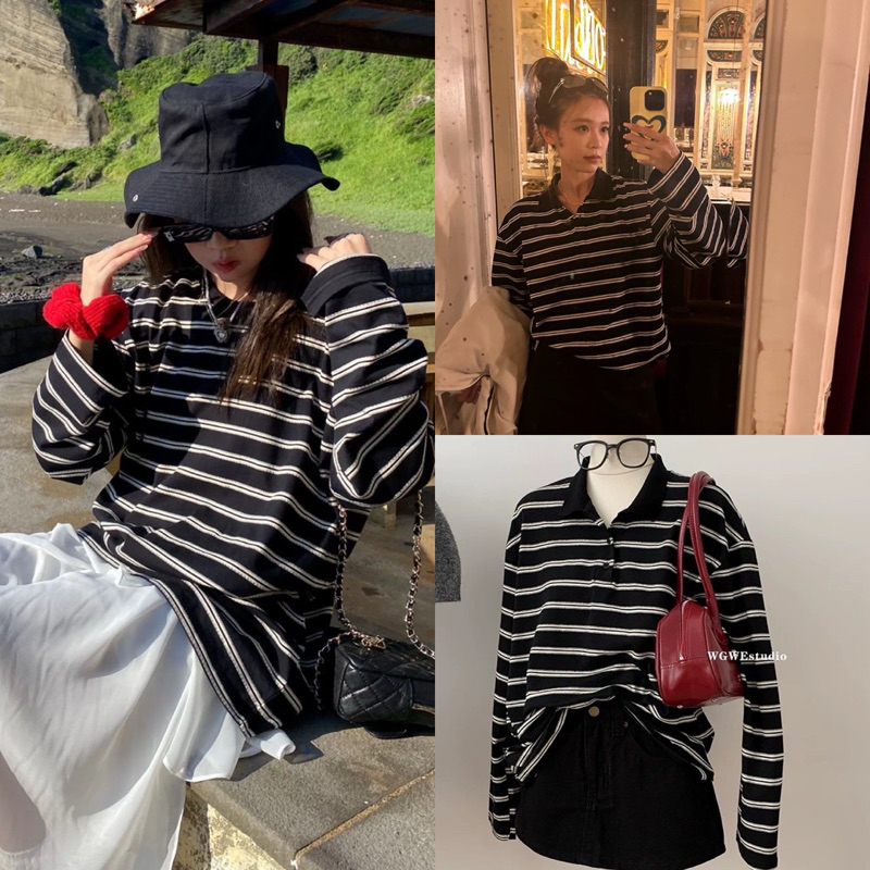 เสื้อโปโลลายขวาง งานนำเข้าพร้อมส่ง ผ้านิ่มใส่สบาย ตัดเย็บ