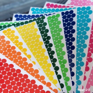 (ขายปลีก) สติ๊กเกอร์วงกลม สติ๊กเกอร์จุดสี (14สี) PVC กันน้ำ 100% สติ๊กเกอร์คัดกรอง (รบกวนสั่งขั้นต่ำ 5 แผ่น)