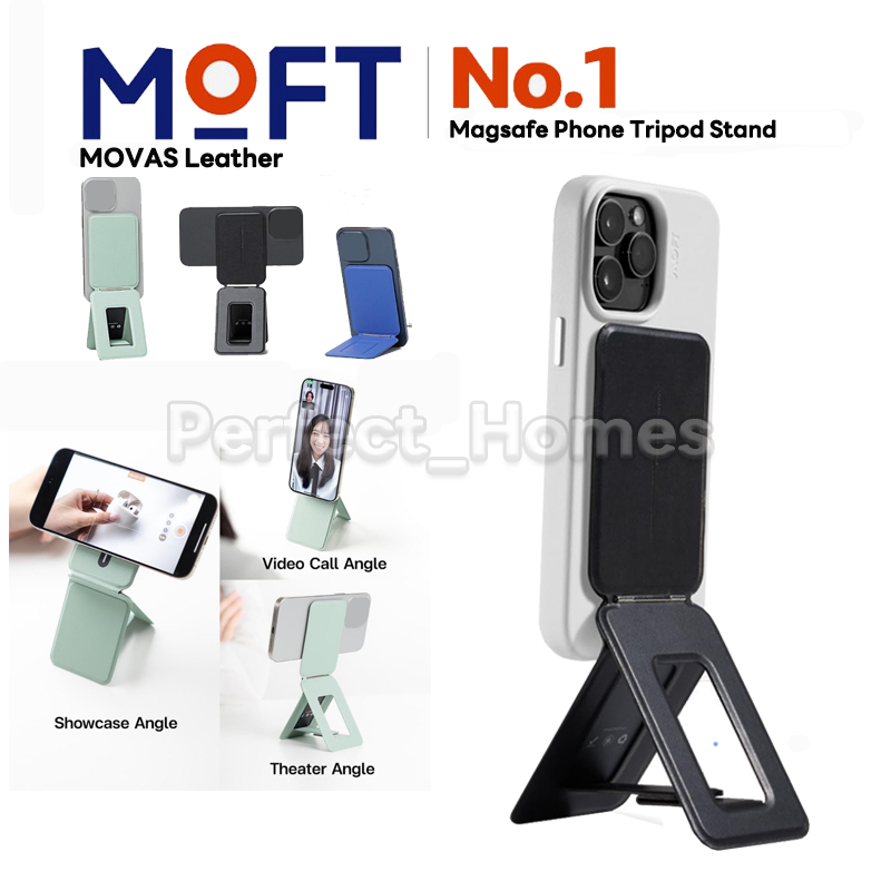 MOFT Magsafe Phone Tripod Stand Stain-Resistant MOVAS Leather Angle Adjustment Strong Magnets Tripod for iPhone Samsung