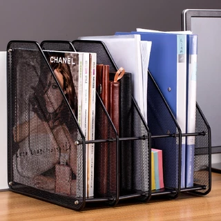 ชั้นวางเอกสาร ชั้นวางหนังสือ 4 ช่อง 32*30*32cm สแตนเลสแข็งแรง กล่องใส่เอกสาร โฟลเดอร์กล่องใส่ของ ที่คั่นวางหนังสือ ชั้นว