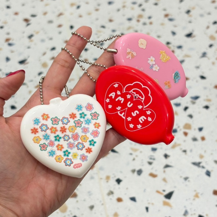 amuse stuff-coin keyring flower ที่ใส่เหรียญลายดอกไม้