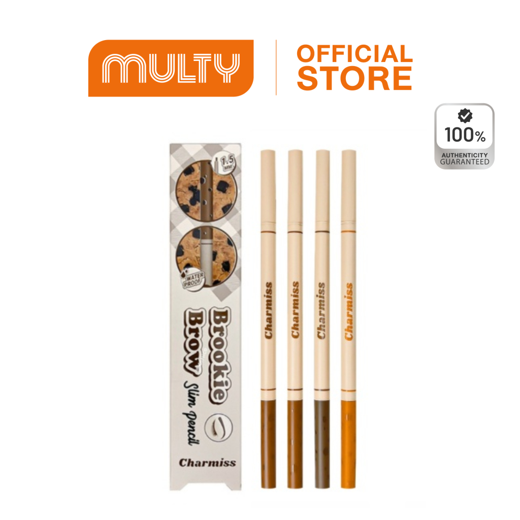 Charmiss Cosmetics Brookie Brow Slim Pencil ดินสอเขียนคิ้วแบบออโต้สลิม สำหรับผมสีน้ำตาลกลาง