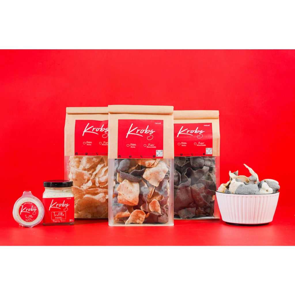 "KROBS" Set ข้าวเกรียบเห็ดหอม/เห็ดทรัฟเฟิลพร้อม ทรัฟเฟิลมาโยดิป เริ่มต้นที่ 84 บาท